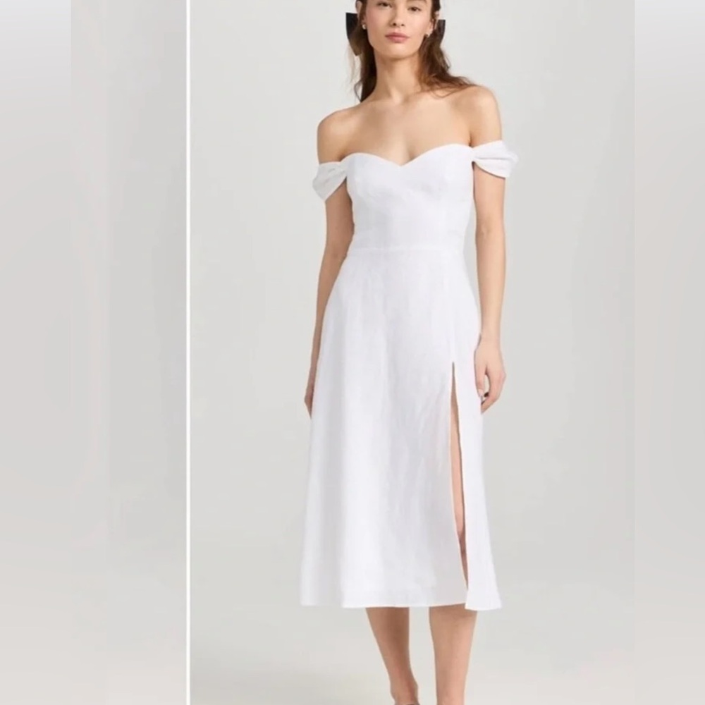 The Reformation Bridgton Dress in Linen Sz 8